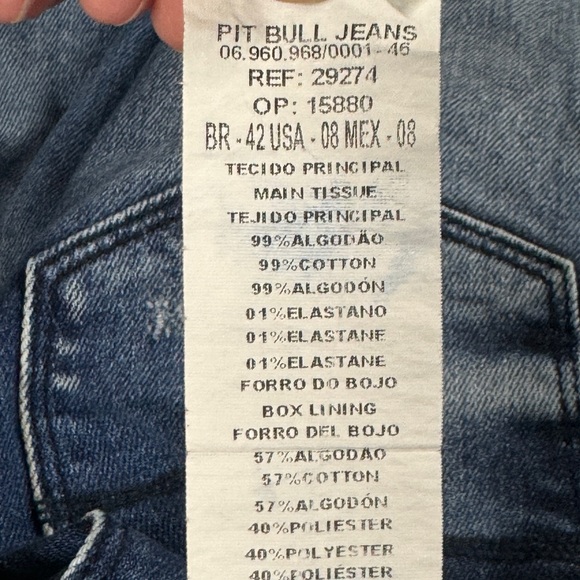 PIT BULL JEANS GOLD CHAIN FACTORY DISTRESSED SHORTS LADIES SIZE 8 - Picture 5 of 5